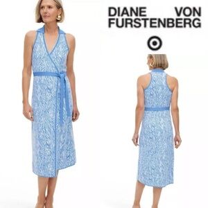 DVF for Target Blue Sea Twig Sweaterknit Wrap Dress - XS